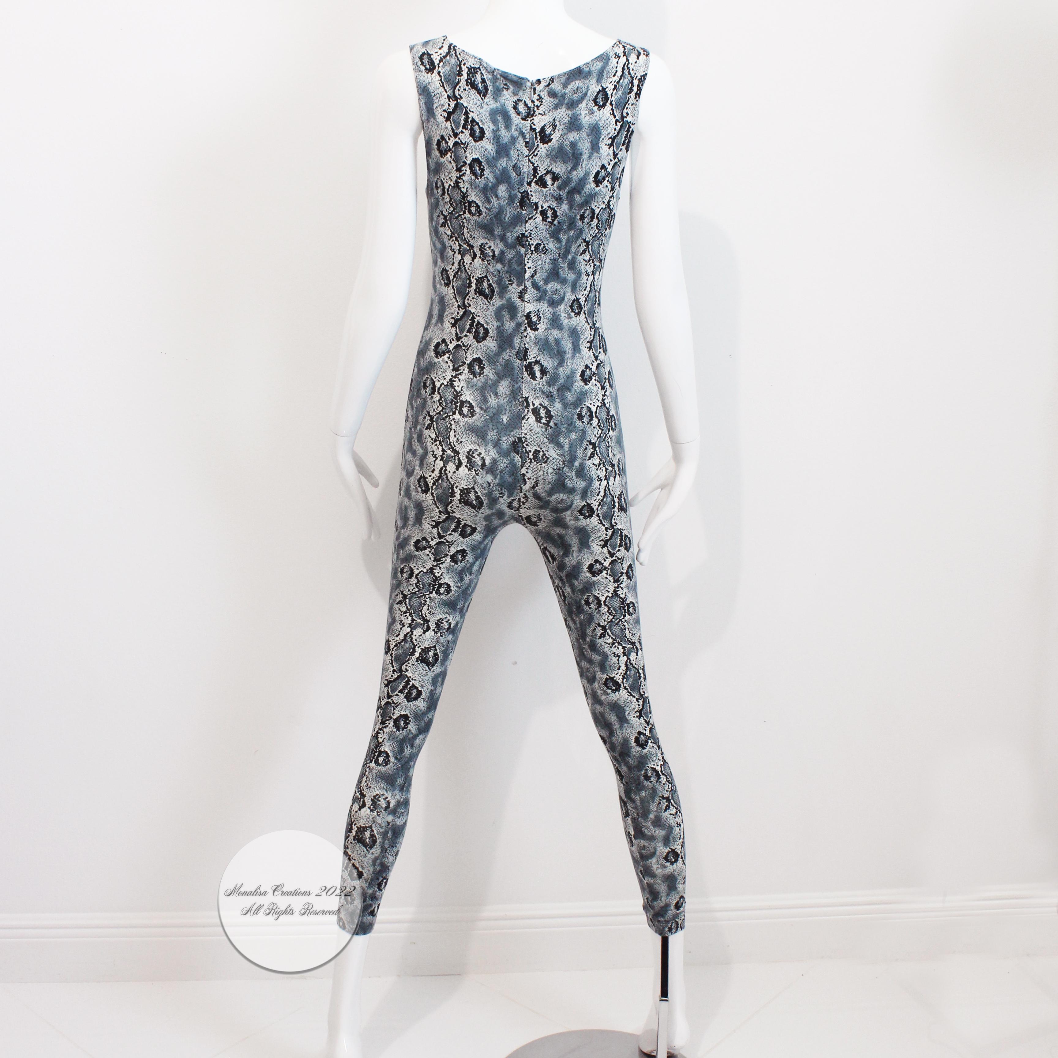 Versace Jumpsuit Abstract Snakeskin Print Sleeveless Rare Vintage 90s Size 38 1
