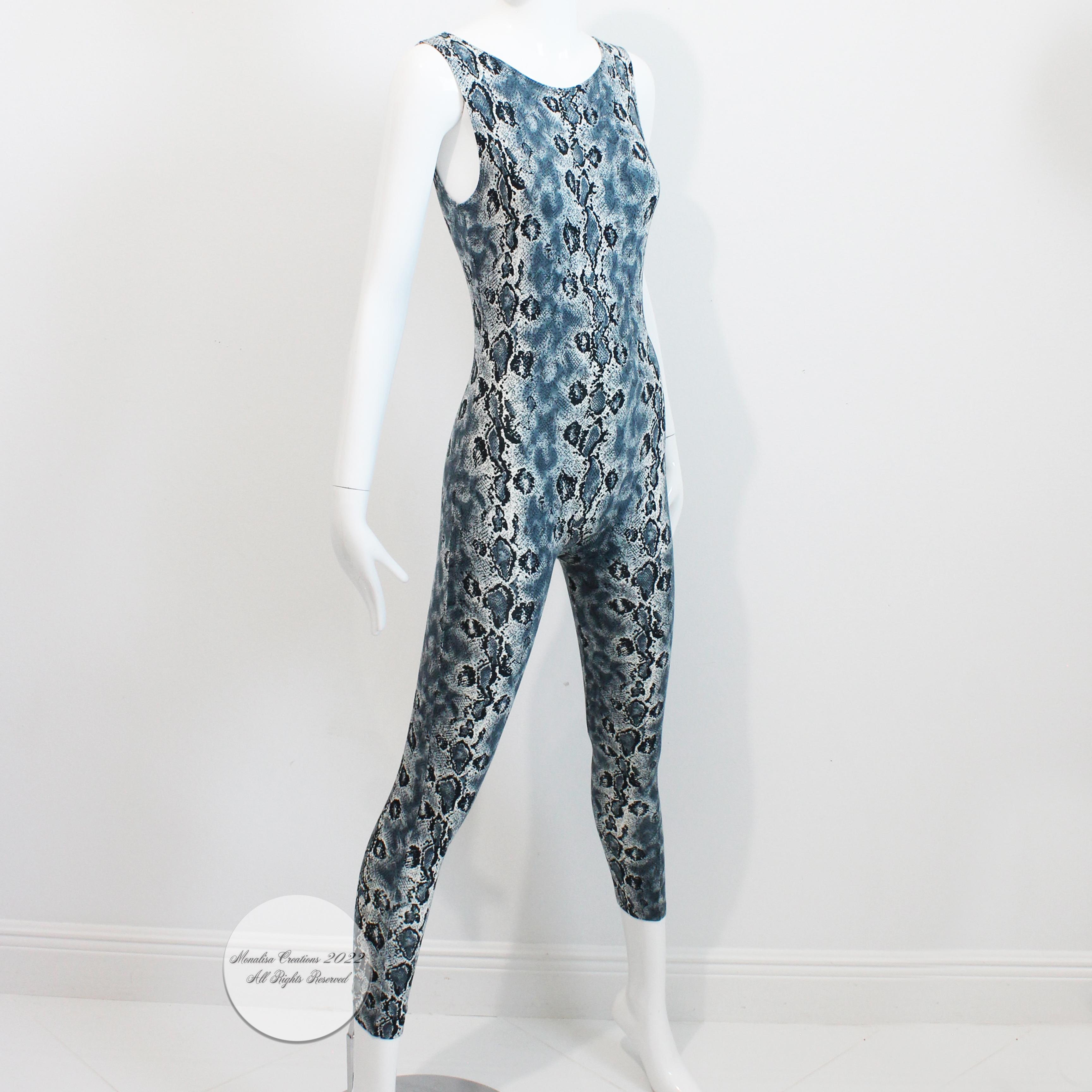 Versace Jumpsuit Abstract Snakeskin Print Sleeveless Rare Vintage 90s Size 38 3