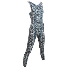 Versace Jumpsuit Abstract Snakeskin Print Sleeveless Rare Vintage 90s Size 38