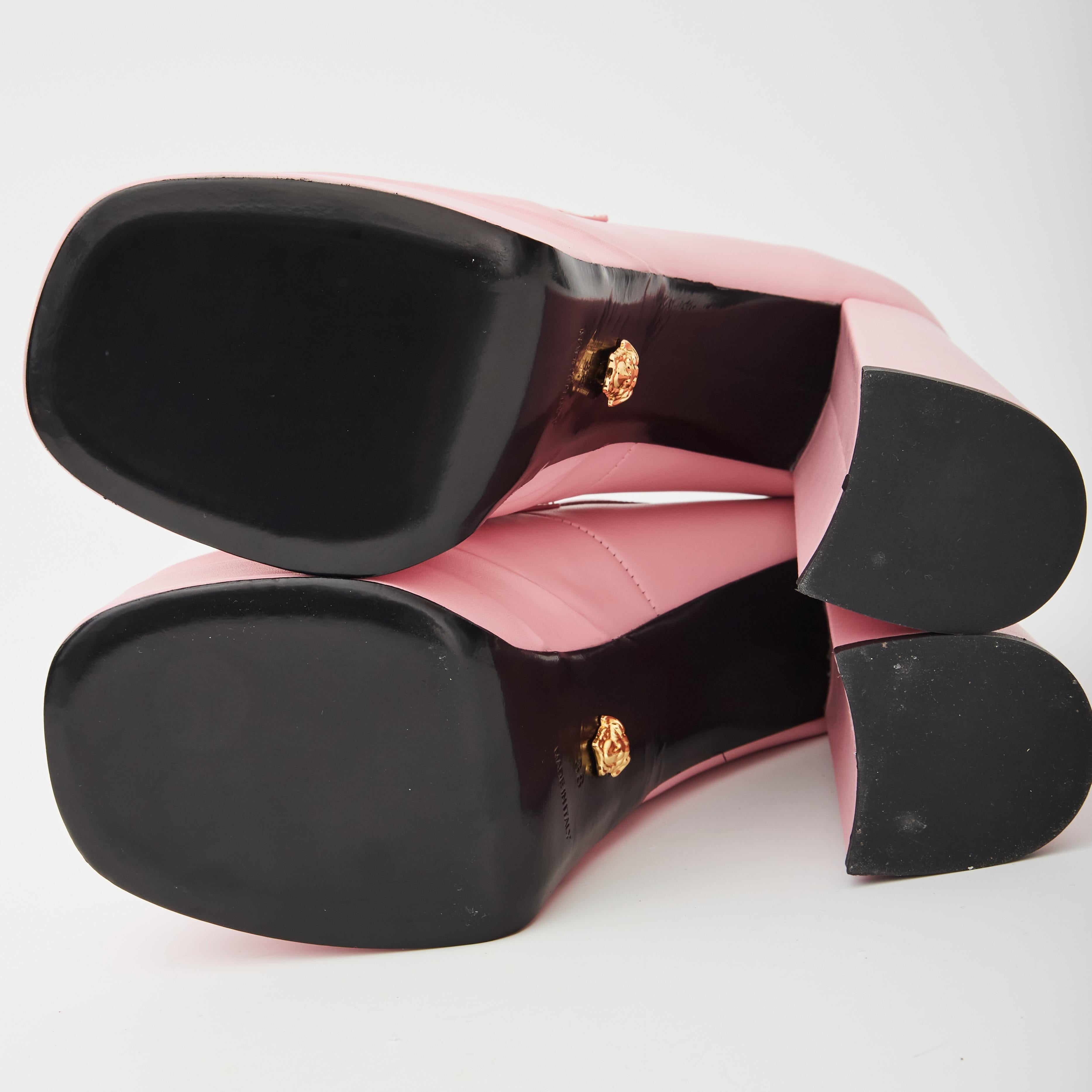 versace pink platform heels