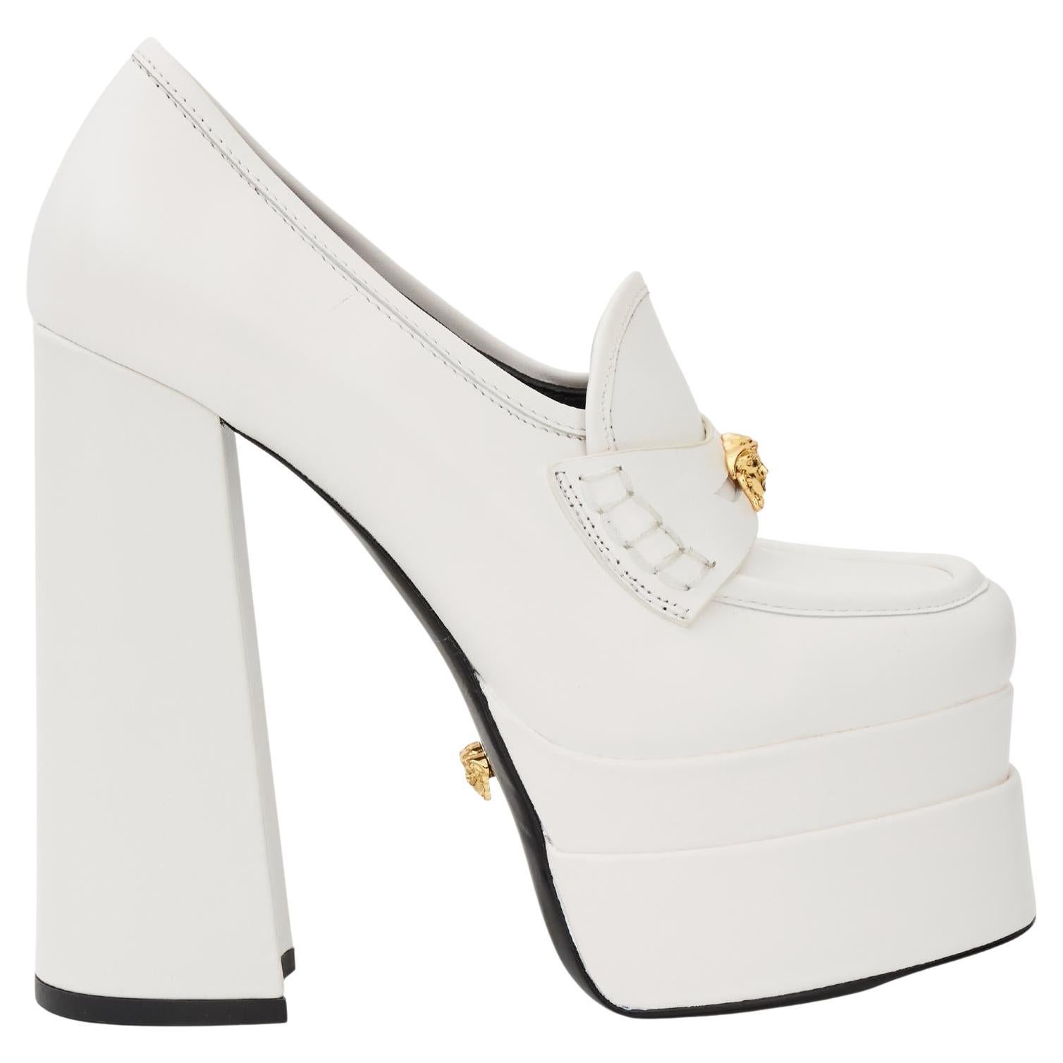 Versace Juno White Platform Pumps (38 Eu)