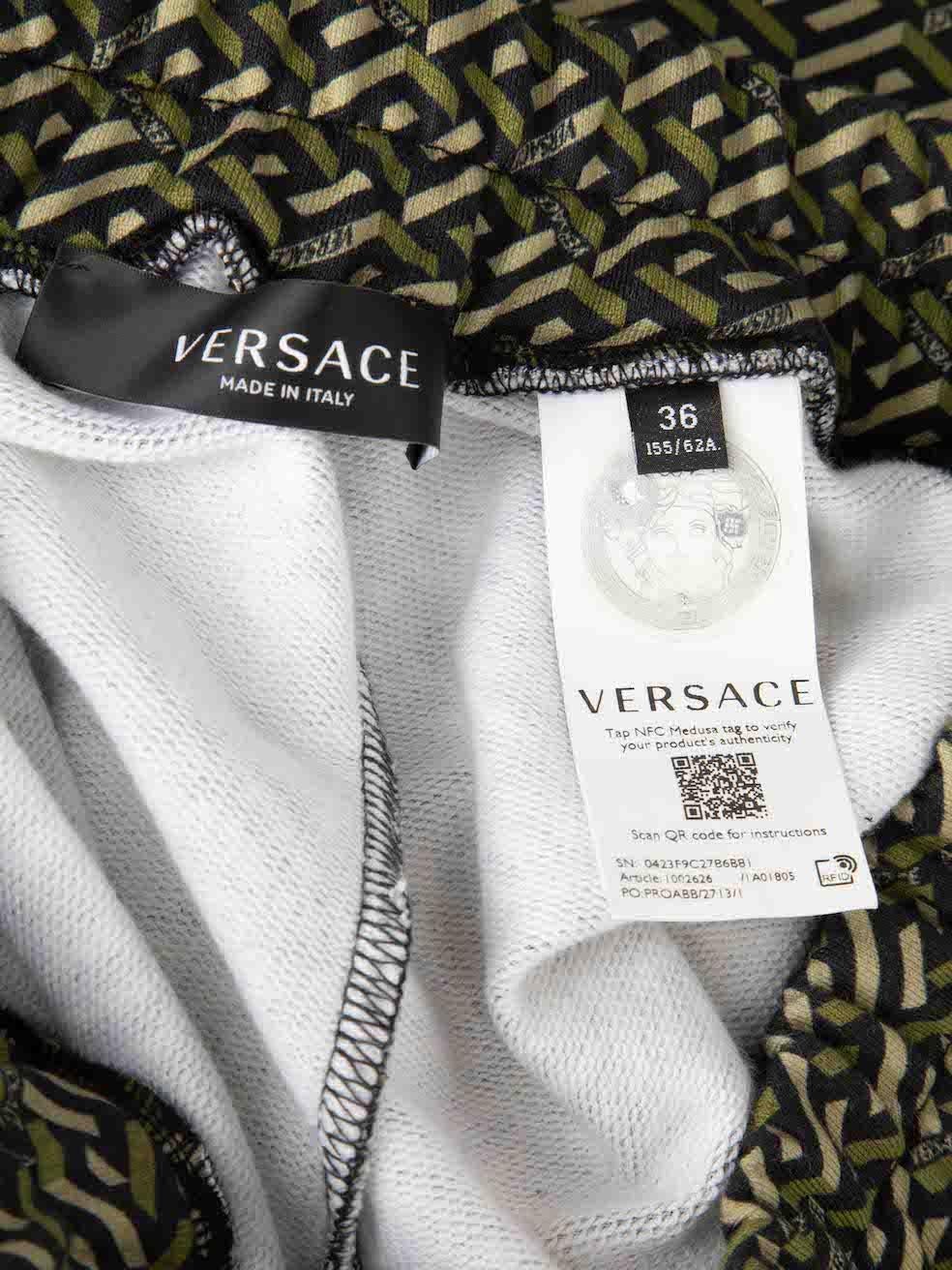 Versace Khaki Graffiti Medusa Logo Tracksuit Set Size XXS In Excellent Condition For Sale In London, GB