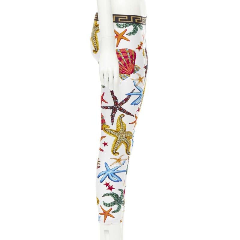 VERSACE Kids Tresor De La Mer print Greca leggings 12A XS In New Condition For Sale In Hong Kong, NT