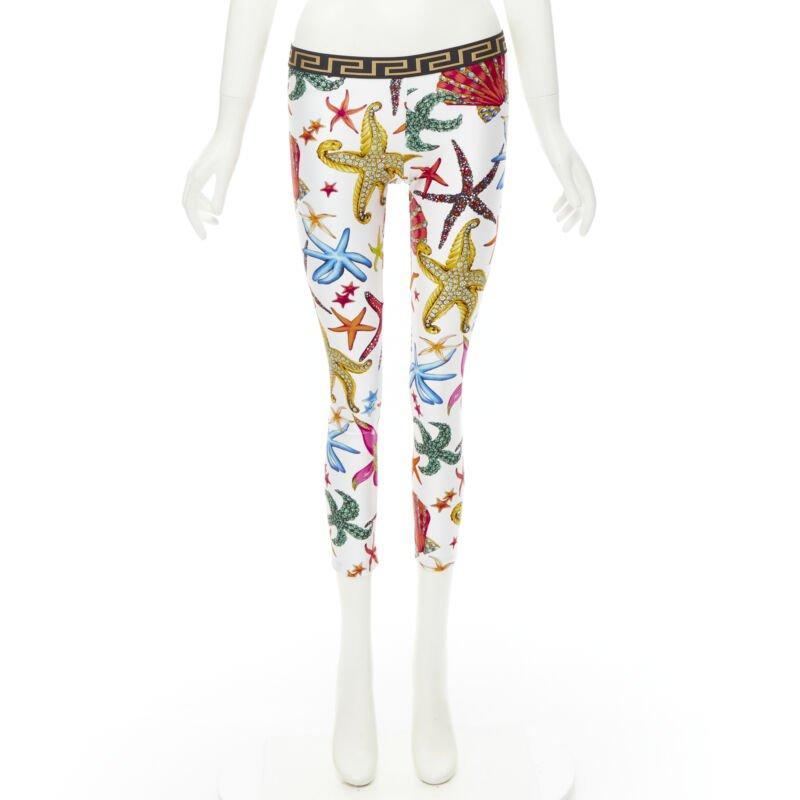 VERSACE Kids Tresor De La Mer print Greca leggings 12A XS For Sale 3