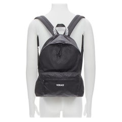 VERSACE La Greca Greek Key black 90's logo backpack bag