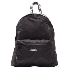 VERSACE La Greca Greek Key black 90's logo backpack bag
