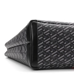 Versace La Greca Monogram Large Grey Tote Bag with Medusa Print