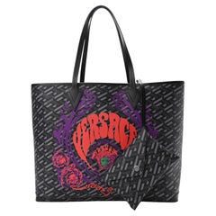 Bolso Tote Versace La Greca Monograma Gris Grande con Estampado de Medusa
