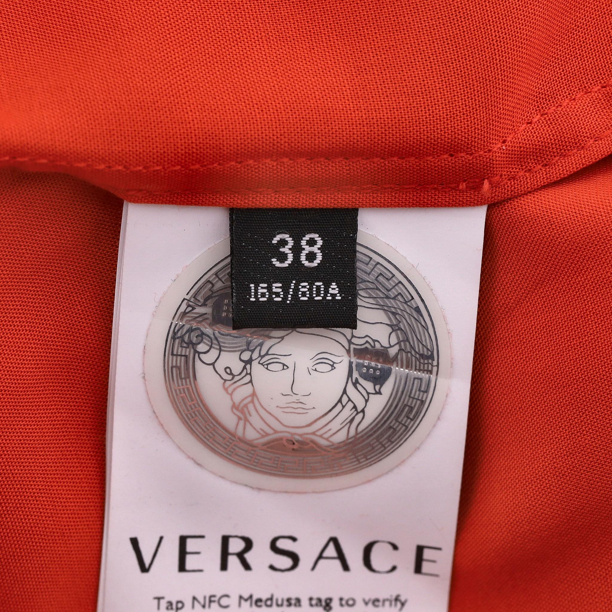 Versace La Greca Monogram Print Detail Shirt For Sale 2