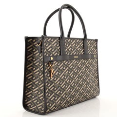 Versace La Greca Signature Tote Printed Coated Canvas Medium