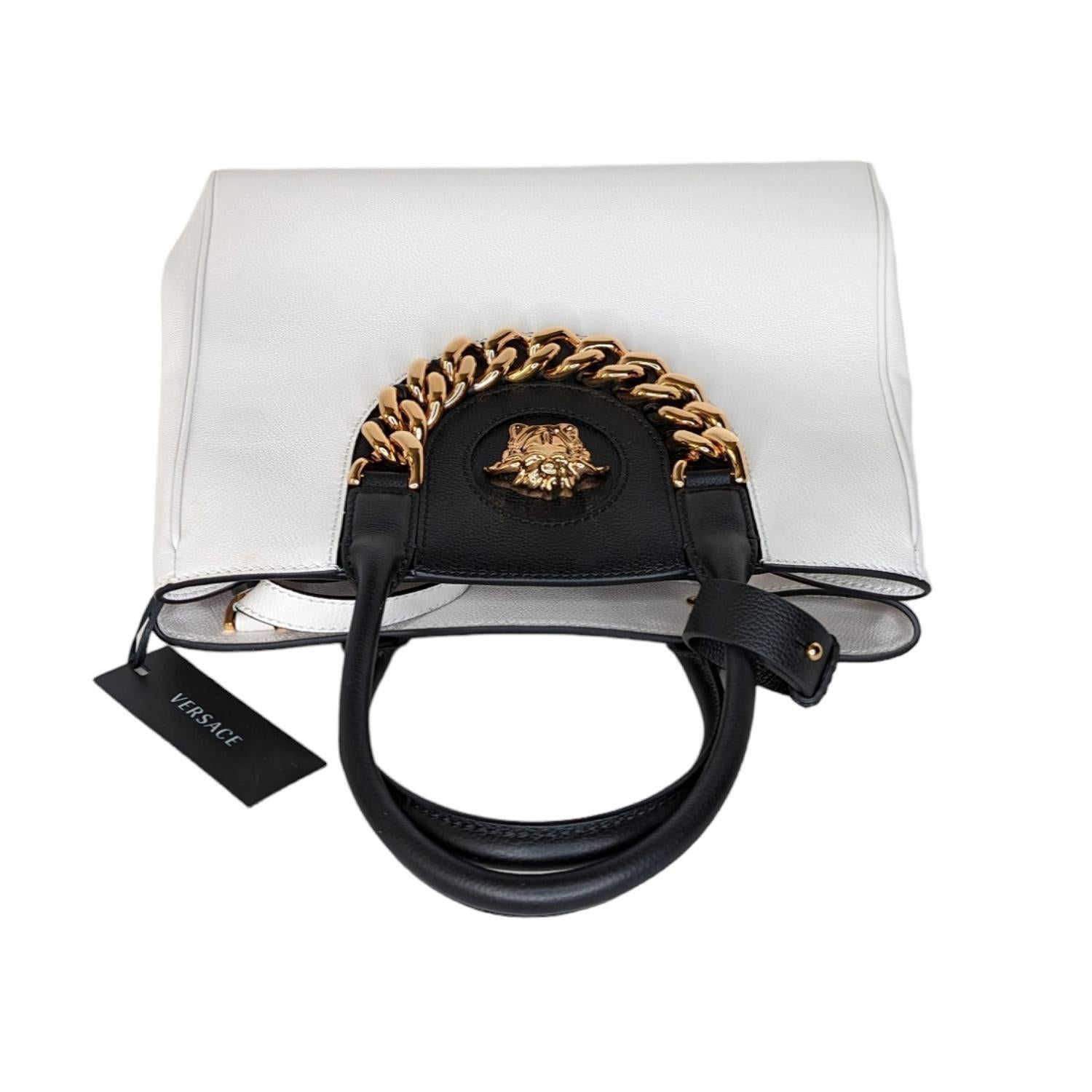 Versace - Grand sac fourre-tout La Madusa blanc et noir 1