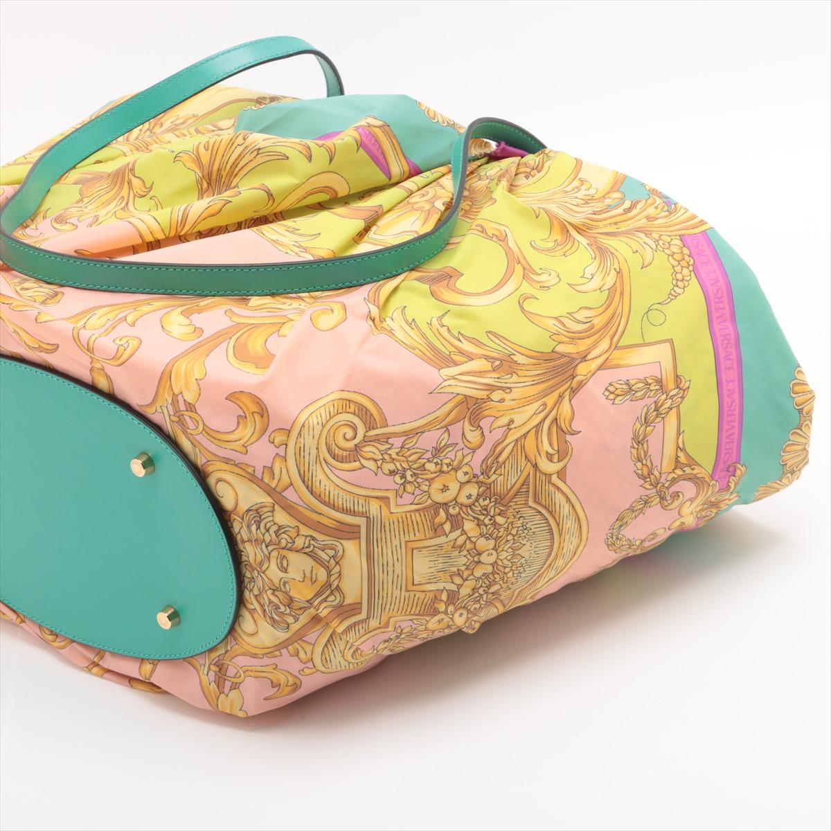 Versace La Medusa Basket Raffia Two-Way Handbag Multicolor In Good Condition In Humacao, PR
