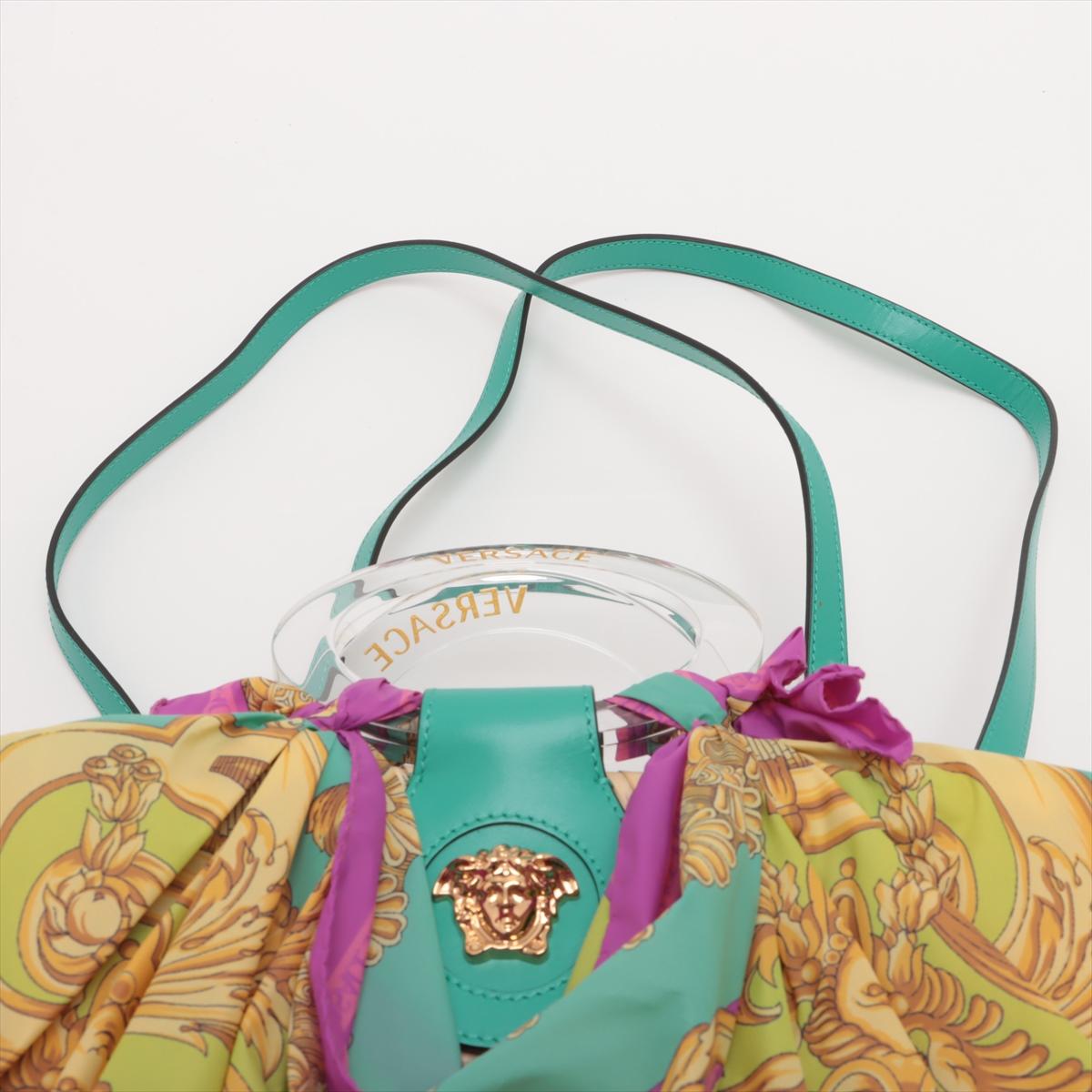 Versace La Medusa Basket Raffia Two-Way Handbag Multicolor 2