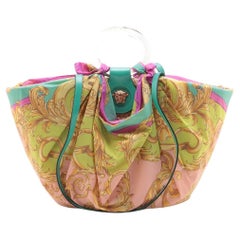 Versace La Medusa Basket Raffia Two-Way Handbag Multicolor