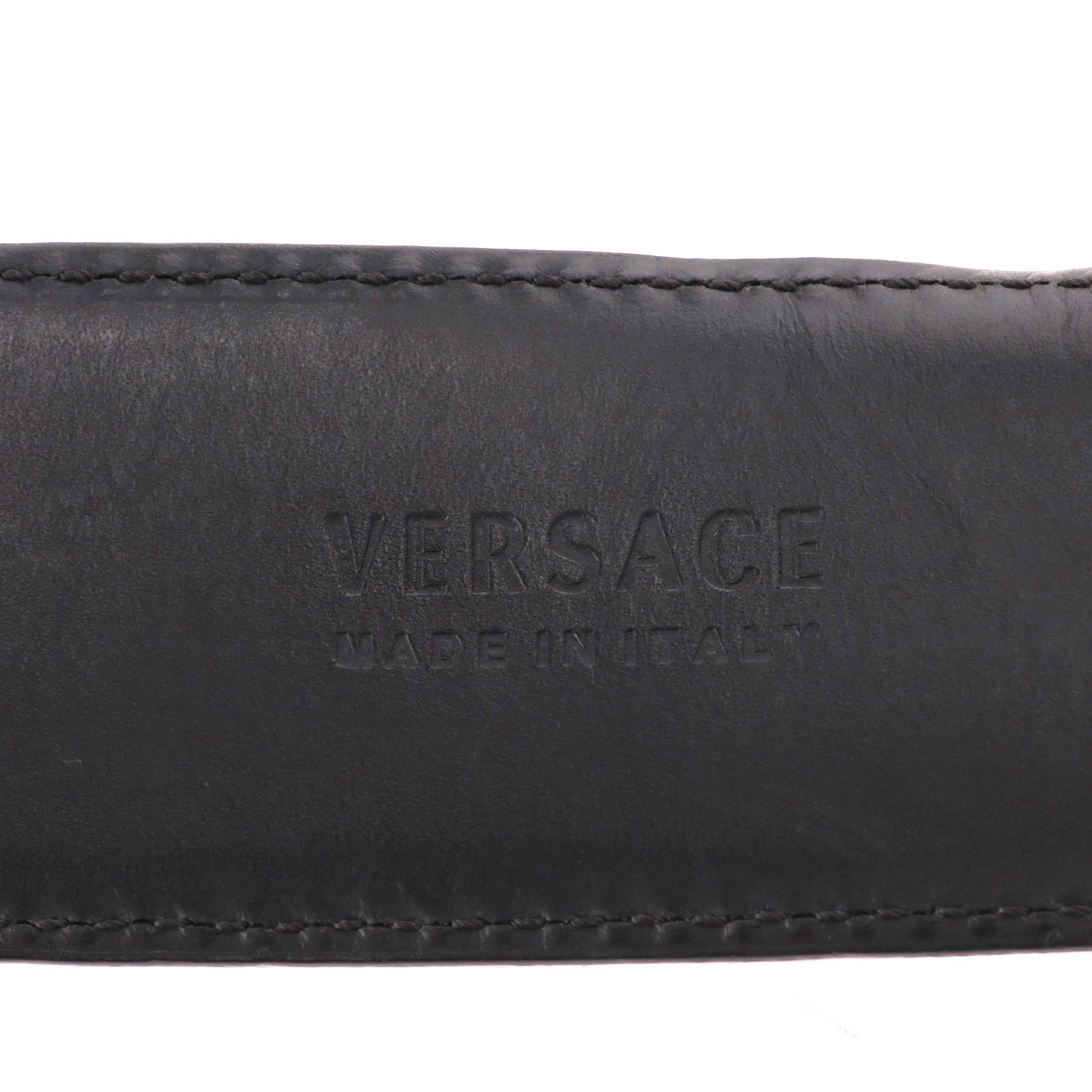 Versace La Medusa - Ceinture en cuir avec boucle en vente 1
