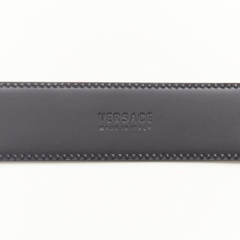 VERSACE La Medusa Insignia gold oval buckle black leather belt 110cm 42-46