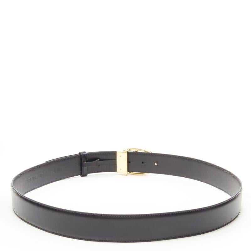 VERSACE La Medusa Insignia gold oval buckle black leather belt 95cm 36-40