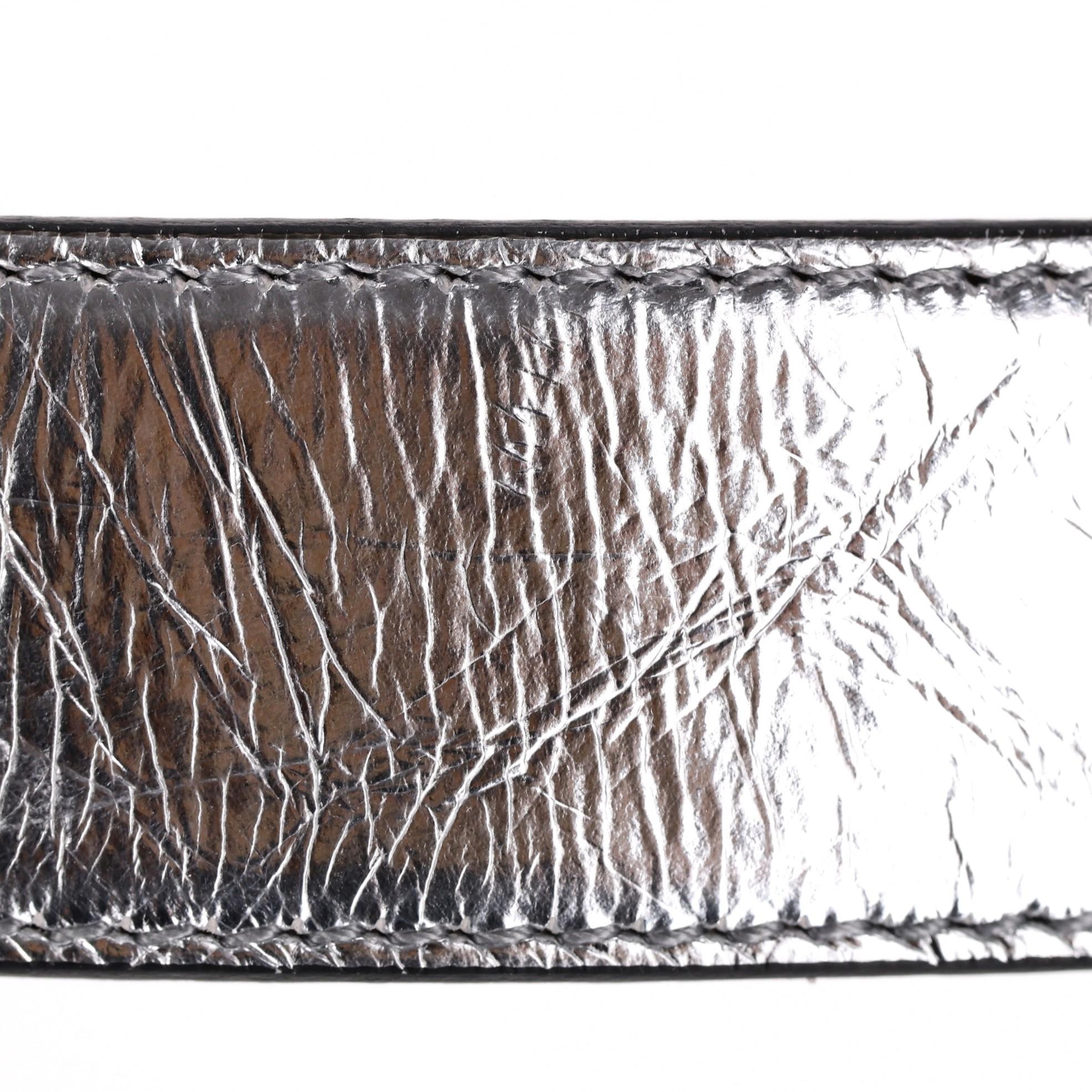 Versace 'La Medusa' Metallic Leather Belt For Sale 5