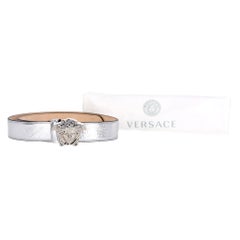 Versace 'La Medusa' Metallic Leather Belt