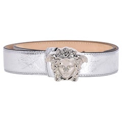 Versace 'La Medusa' Metallic Leather Belt
