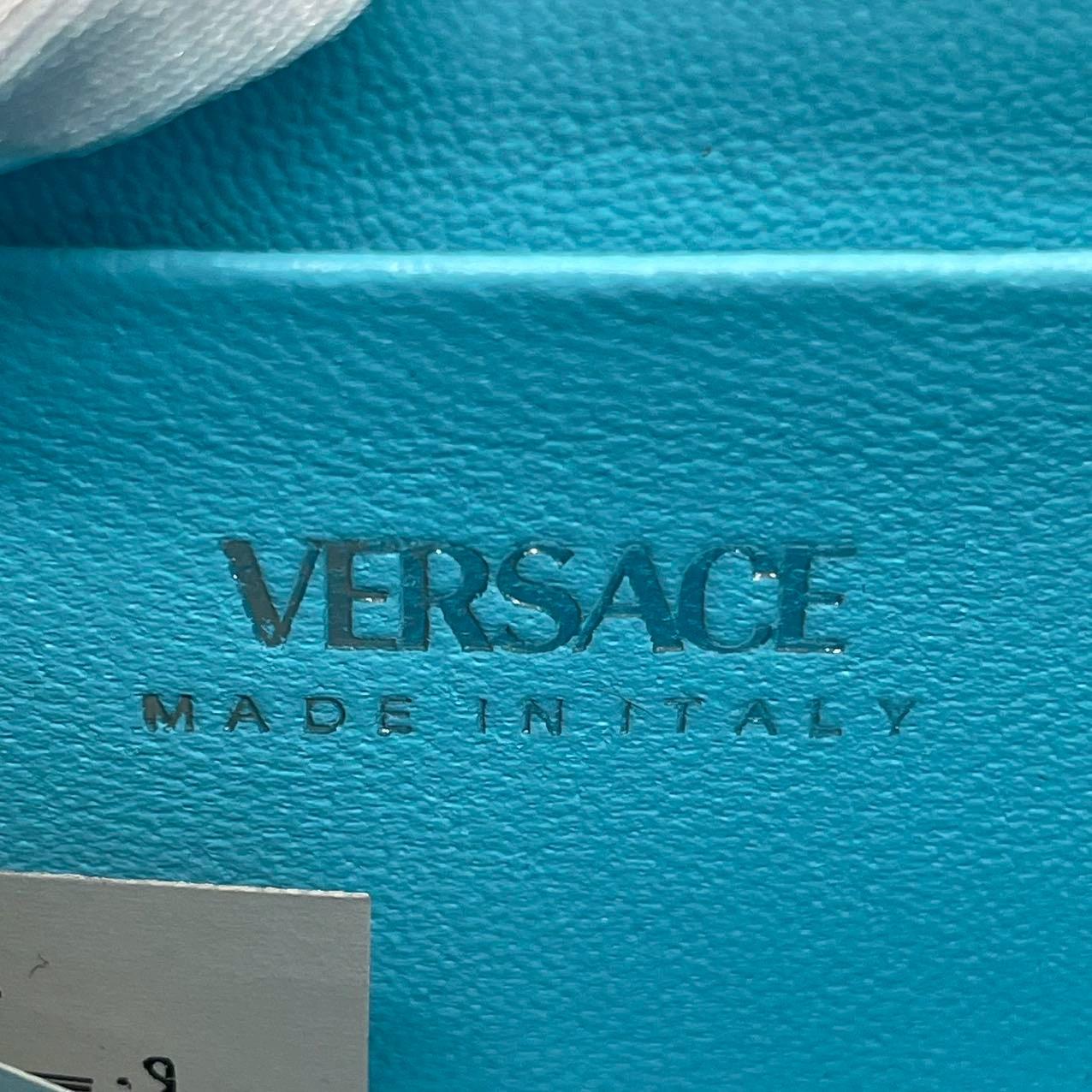 Versace La Medusa Mini Crystal Embellished Top Handle Bag in Blue Pink 7