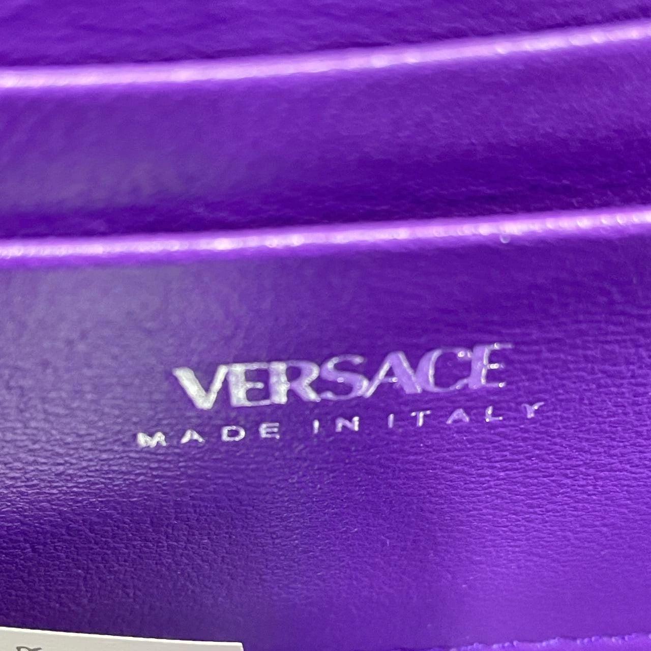 Versace La Medusa Mini Crystal Embellished Top Handle Bag in Purple 3