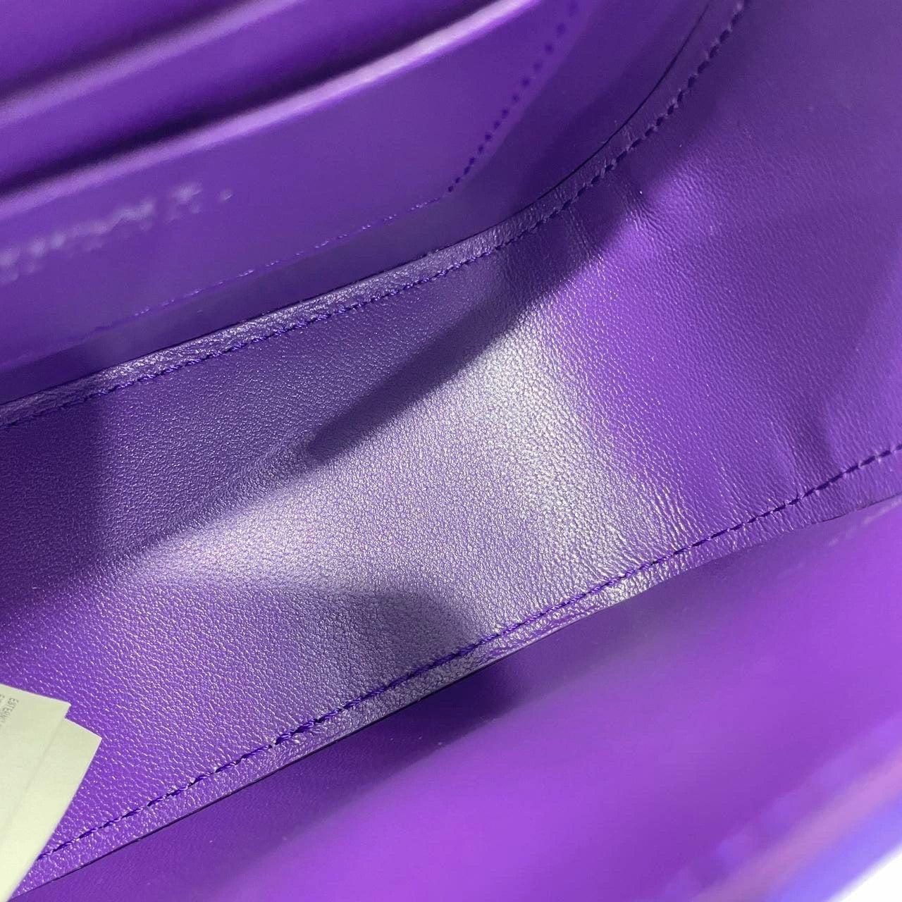 Versace La Medusa Mini Crystal Embellished Top Handle Bag in Purple 4
