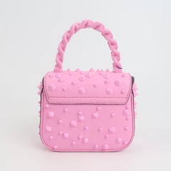 Versace La Medusa Mini Pink Studded Top Handle Bag