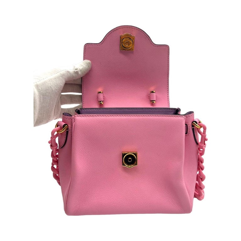 Versace La Medusa Pink Top Handle Bag For Sale at 1stDibs