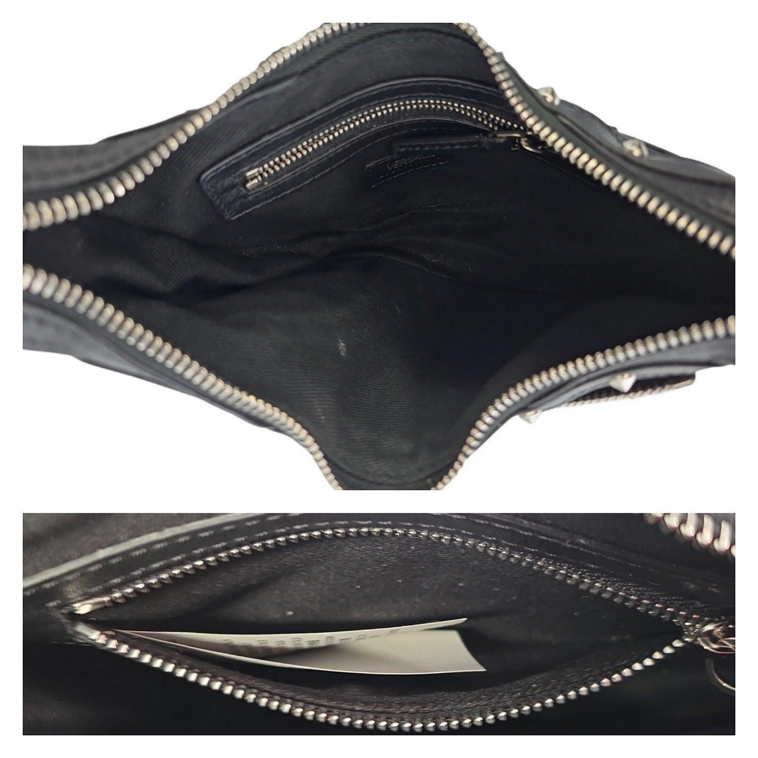 Women's Versace La Medusa Repeat Fringed Mini Shoulder Hobo Bag For Sale