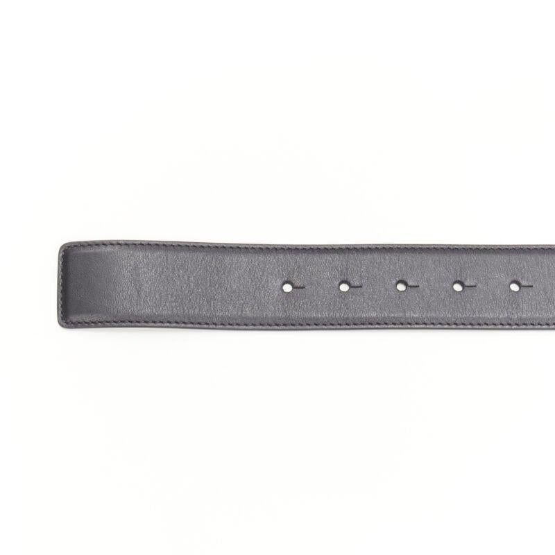 VERSACE La Medusa ruthenium silver buckle black leather belt 110cm 42-46
