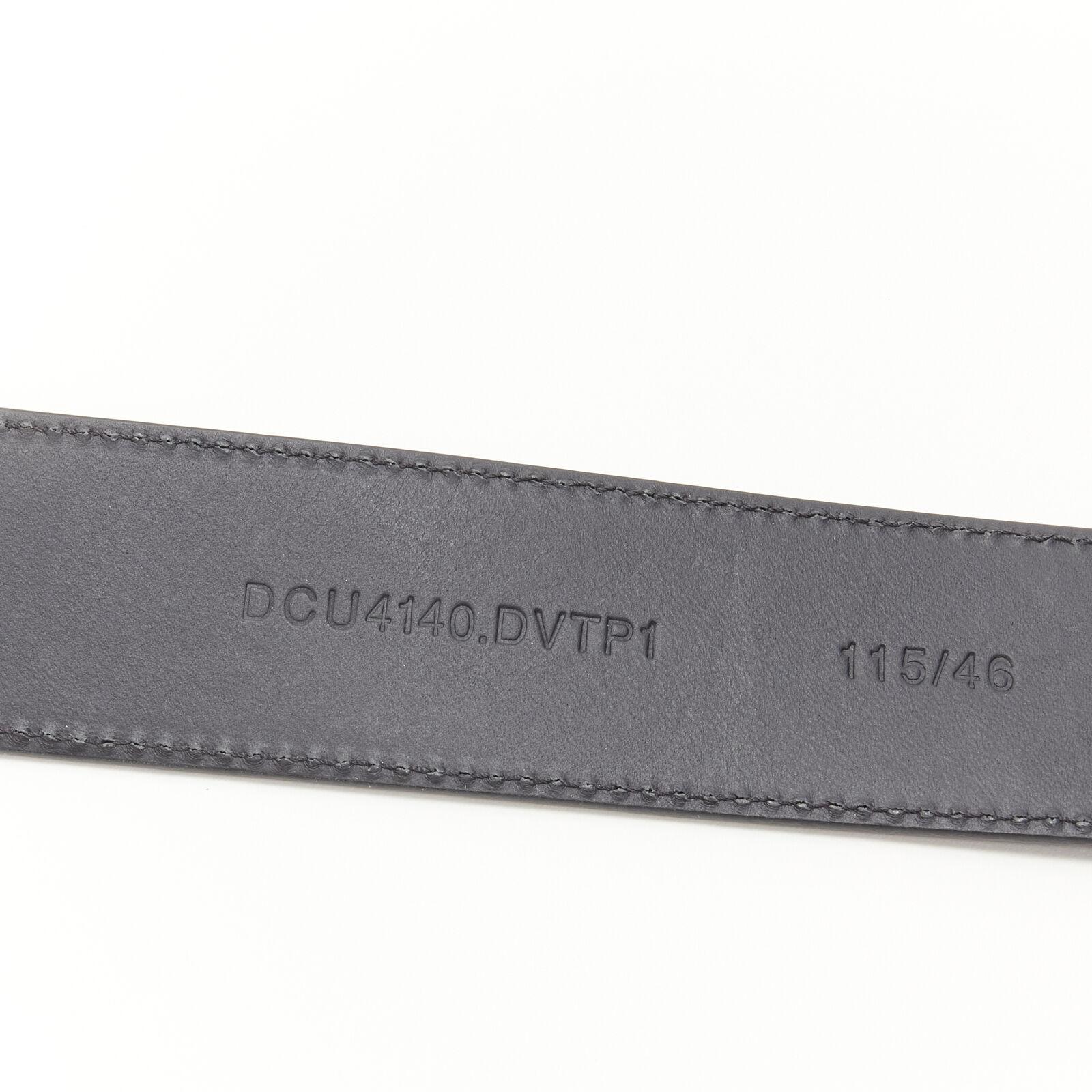 VERSACE La Medusa ruthenium silver buckle black leather belt 115cm 44-48