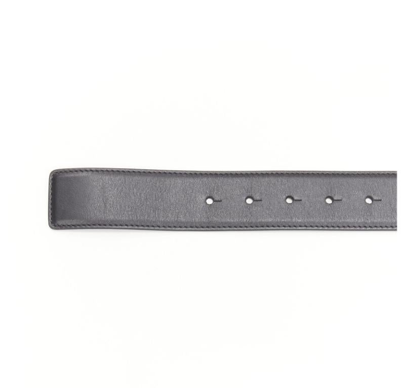 VERSACE La Medusa rutenio hebilla de plata cinturón de cuero negro 115cm 44-48