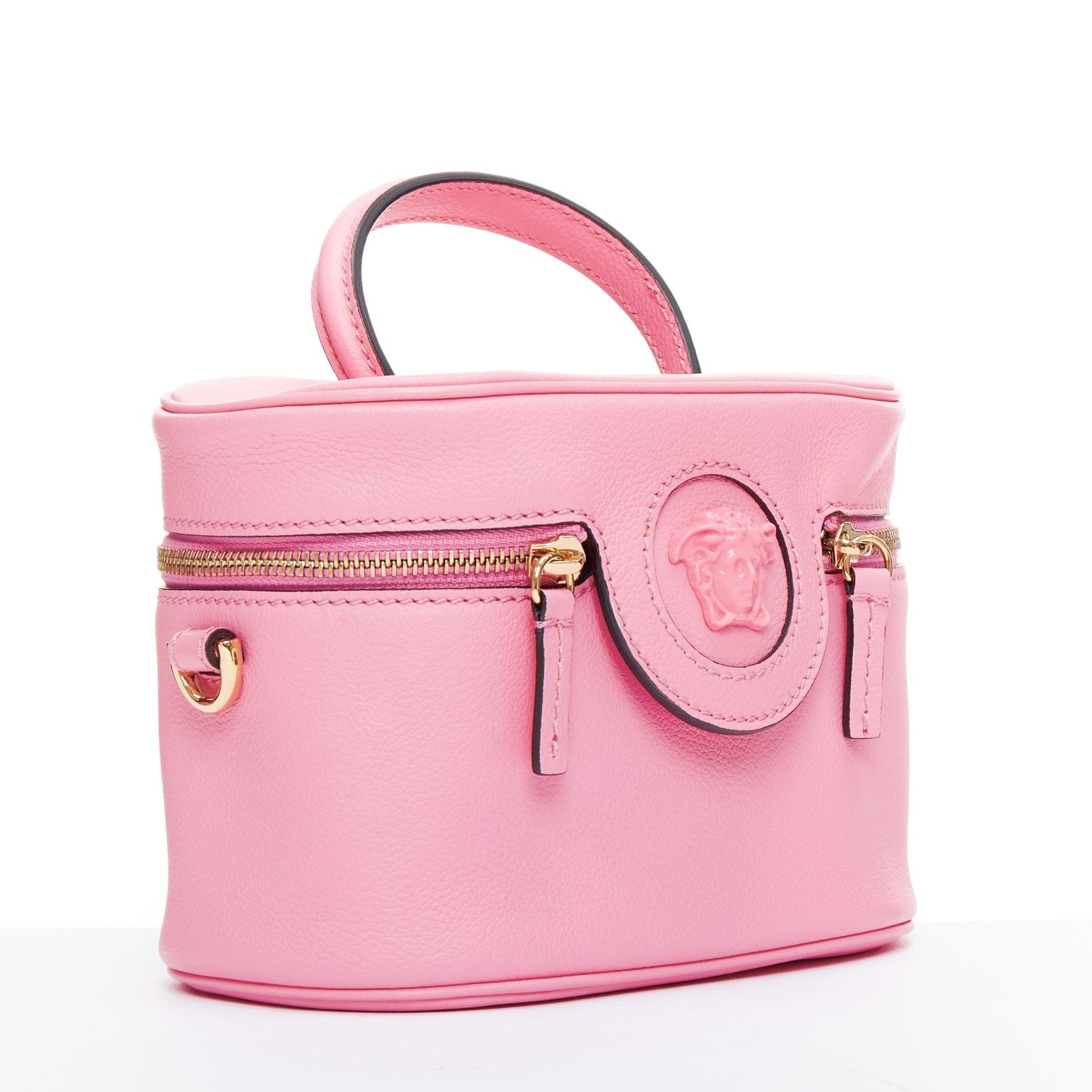 Pink VERSACE La Medusa Vanity pink gold hardware mini crossbody bag