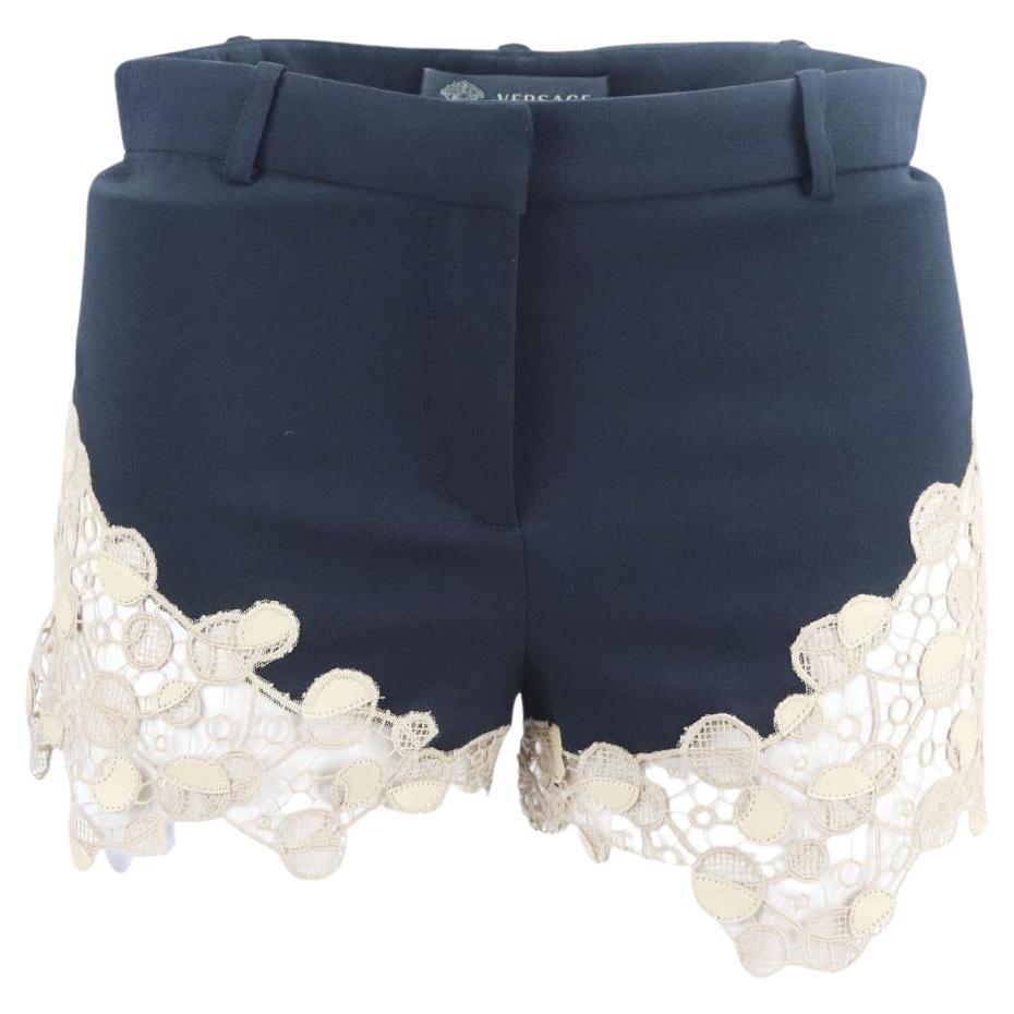 Versace Lace Paneled Woven Shorts It 38 Uk 6 For Sale at 1stDibs