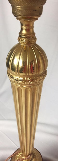 Versace Lamp, Neoclassical Bronze and Red Marble Base