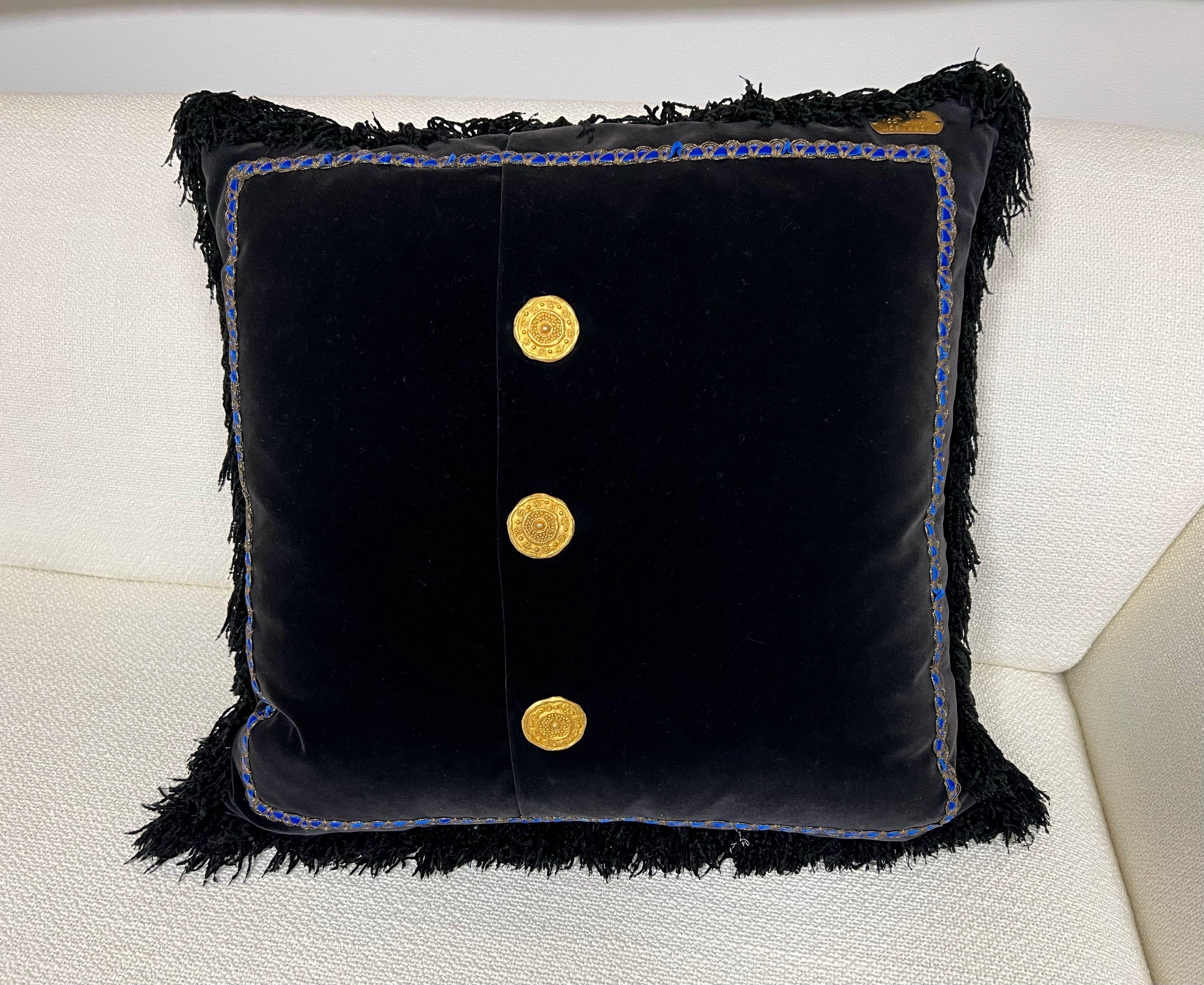 Fabric Versace Large Pillow with Animal Print Velvet and Silk For Sale