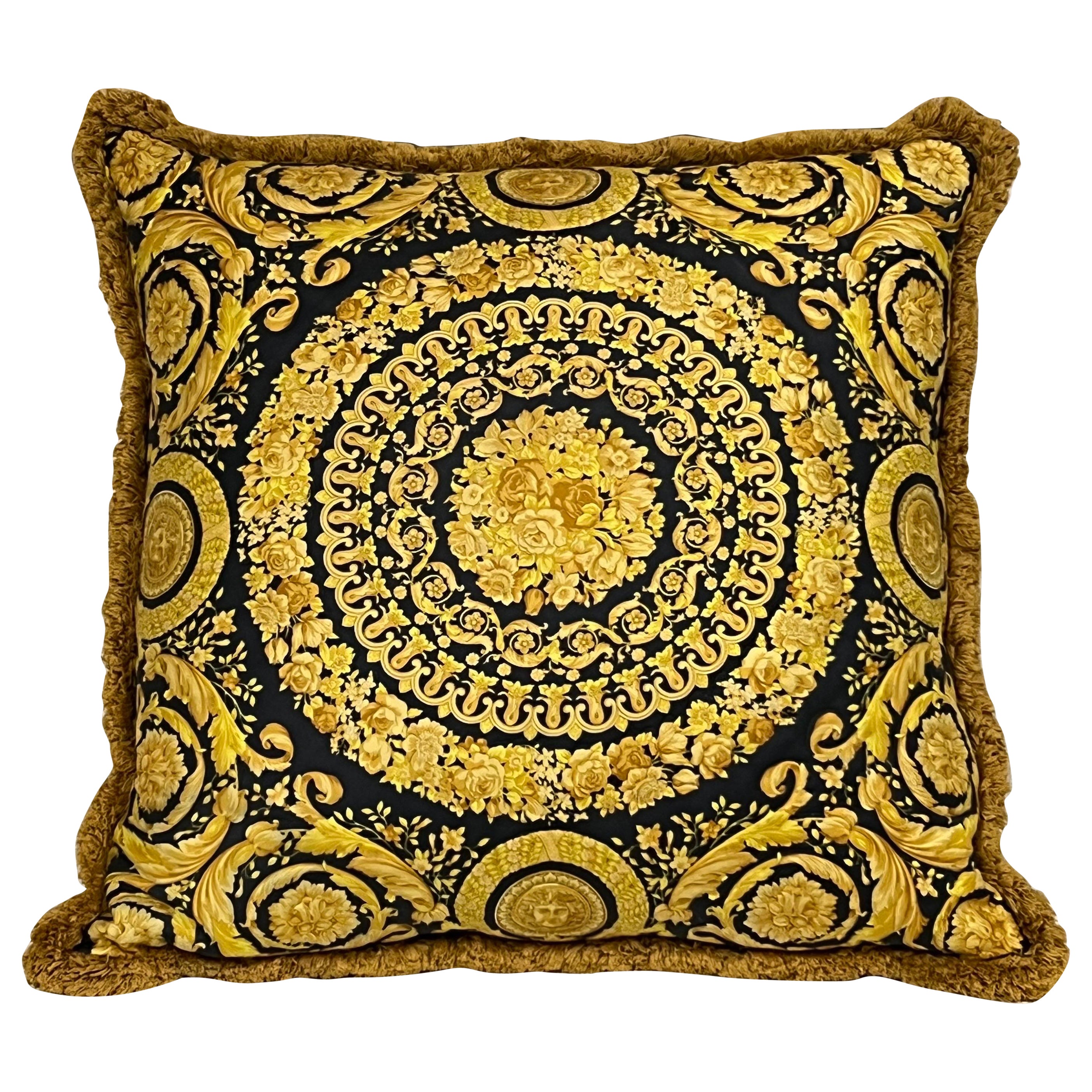 Versace Large Square Pillow wit Velvet Back