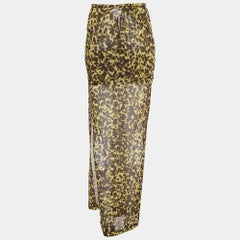 Versace Le Bonitas Gelbes Mesh-Deckel-Set mit Leopardenmuster und Leopardenmuster, L