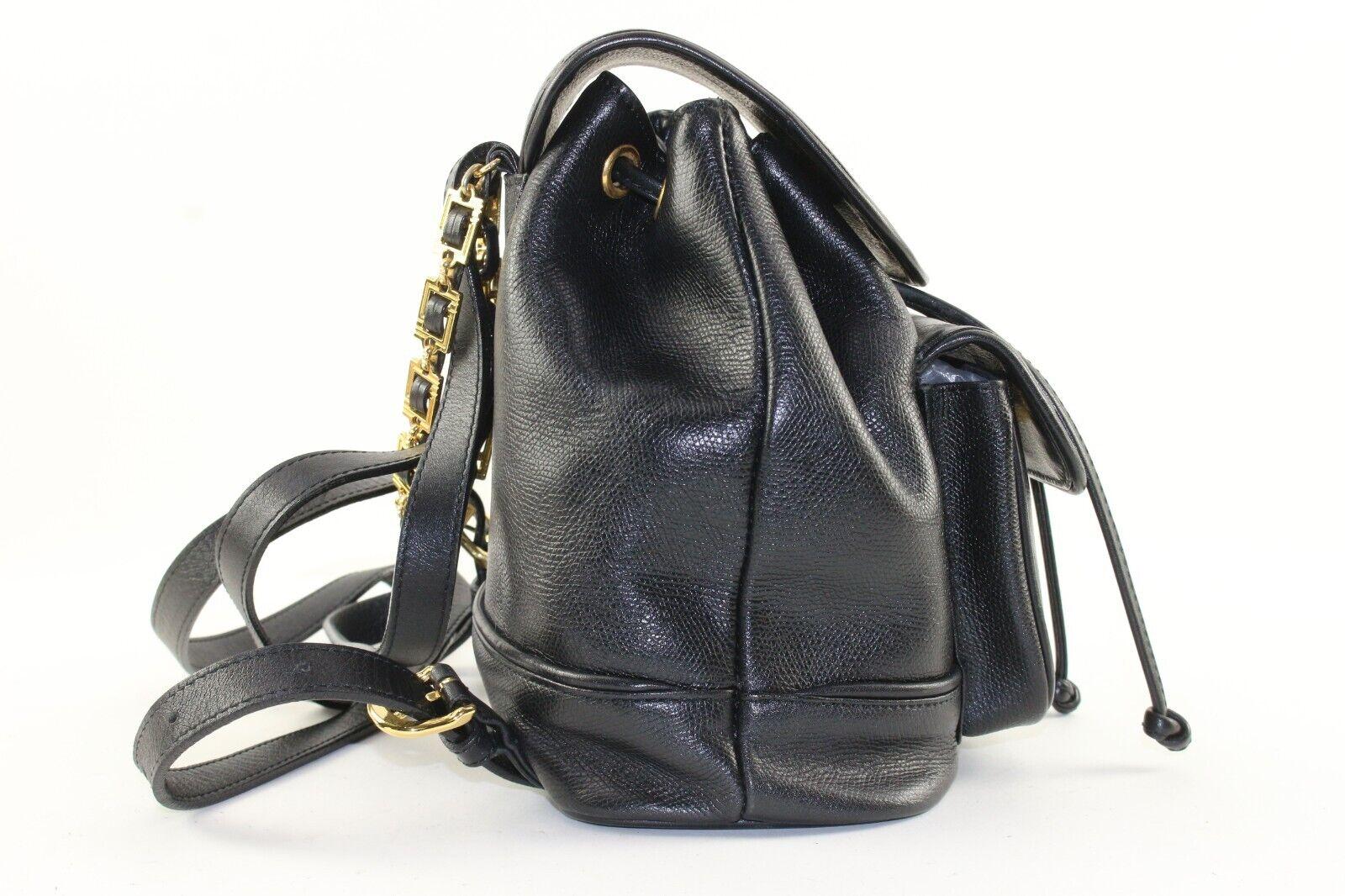 Black VERSACE Leather Backpack 1VER1214K For Sale