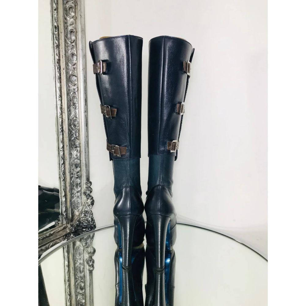 Versace Leather Cut Out Boots  In Excellent Condition For Sale In London, GB