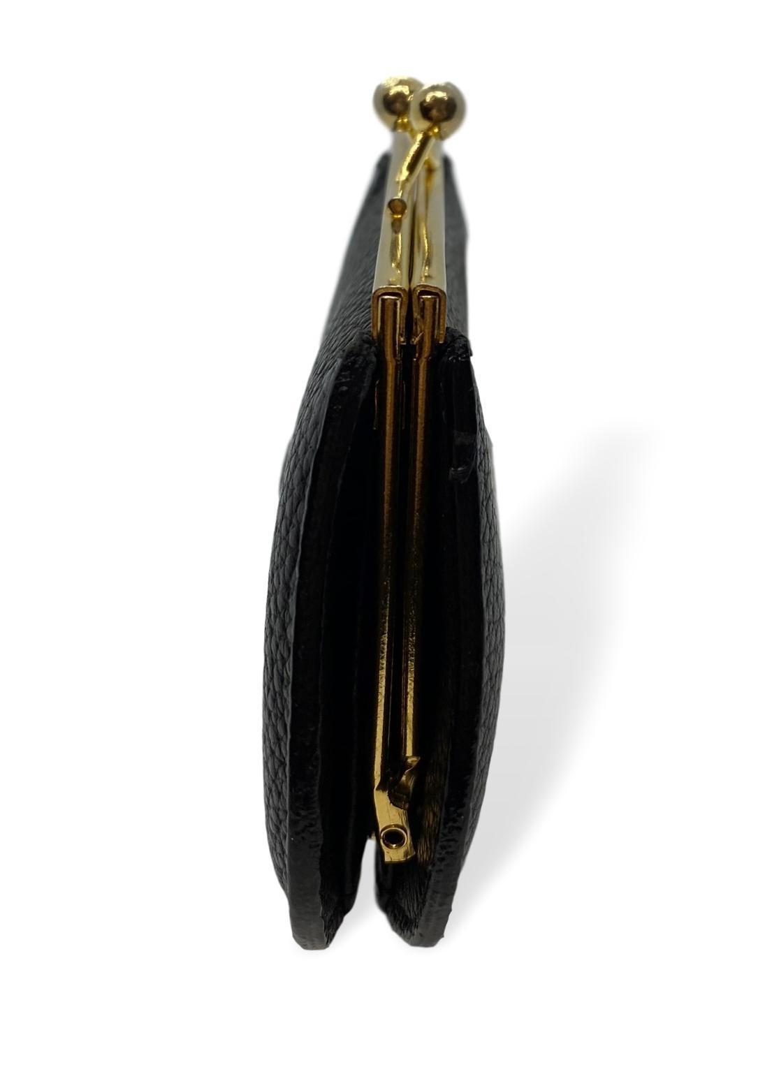 Black Versace Leather Medusa Coin Purse, Italy 1993.