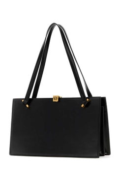 Borsa a tracolla in pelle Versace con dettagli Medusa — Nera