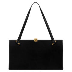 Borsa a tracolla in pelle Versace con dettagli Medusa — Nera