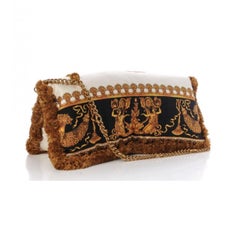 Versace Leopard Print Pillow Talk Shoulder Bag with Detachable Gold Tone Chain