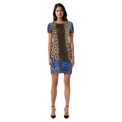Versace Leopard Print Short Sleeve Dress Size S