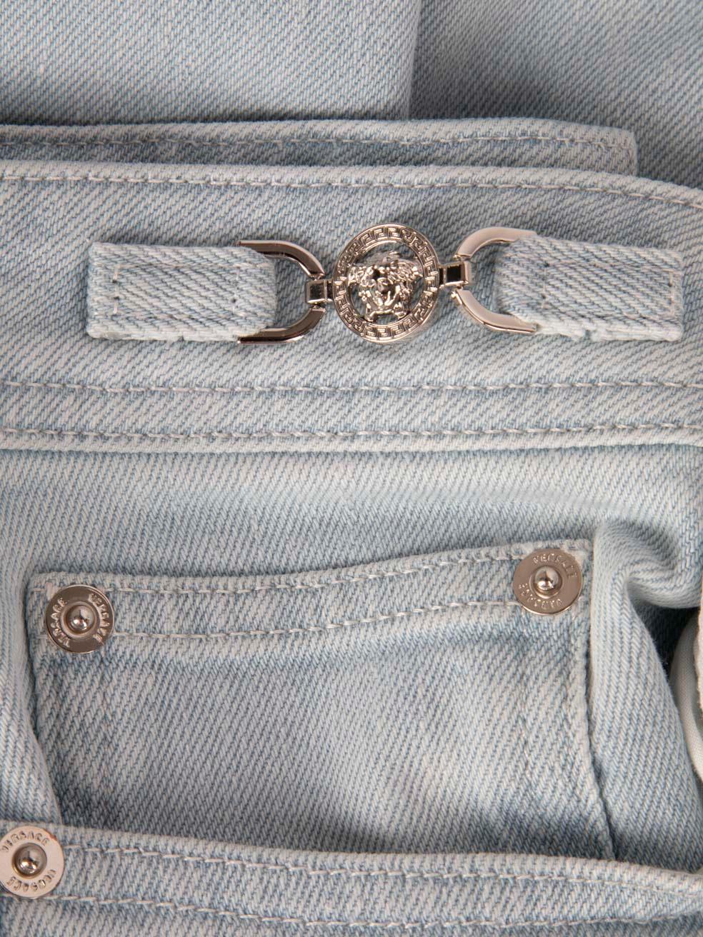 Versace Jeans skinny in denim blu chiaro taglia S in vendita 1