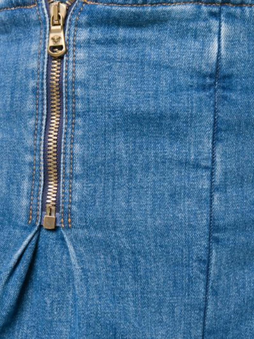 Women's Versace Light Blue Denim Zip-Up High Waisted Jean Shorts Size 27