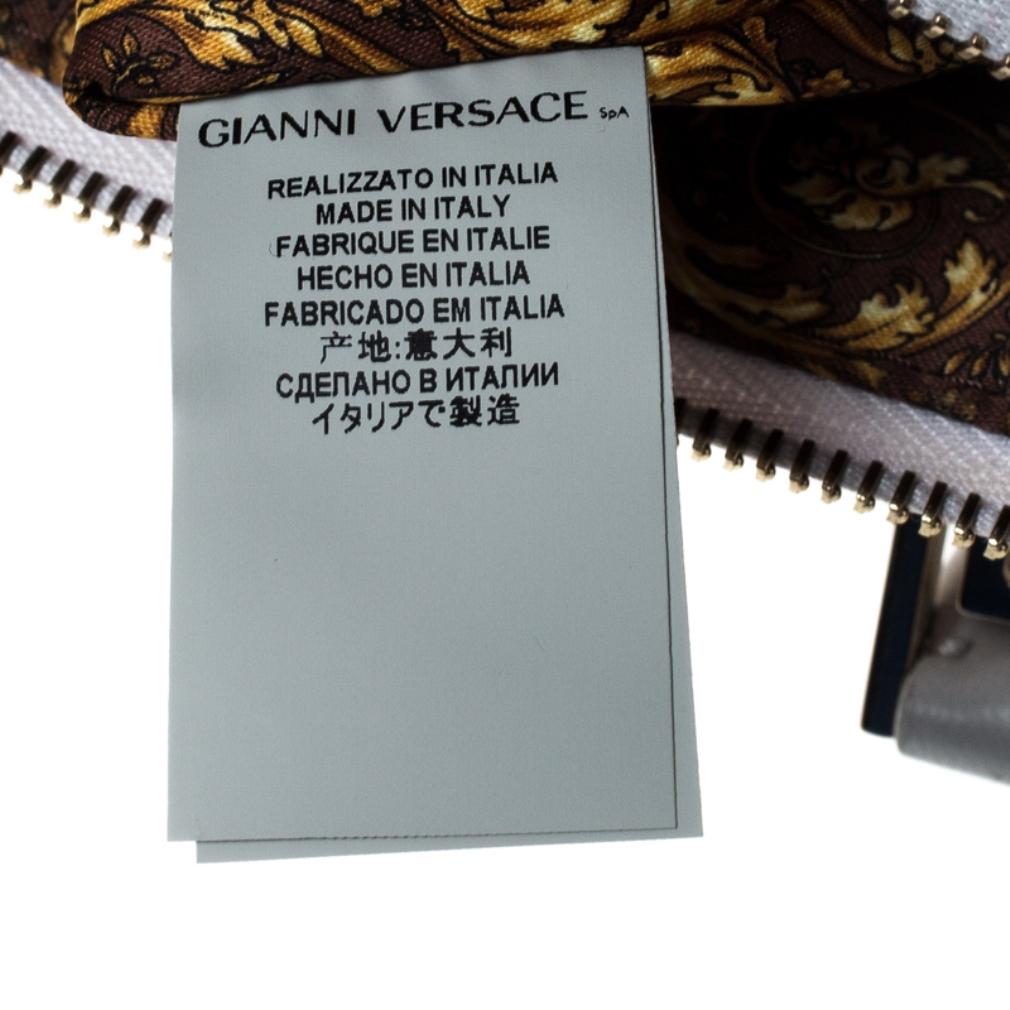 Versace Light Grey Leather Nappa Athena Barocco Vanitas Satchel 5