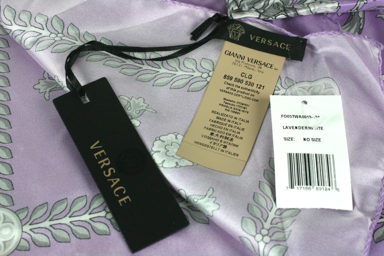 Versace Lilac Silk Twill Scarf at 1stDibs